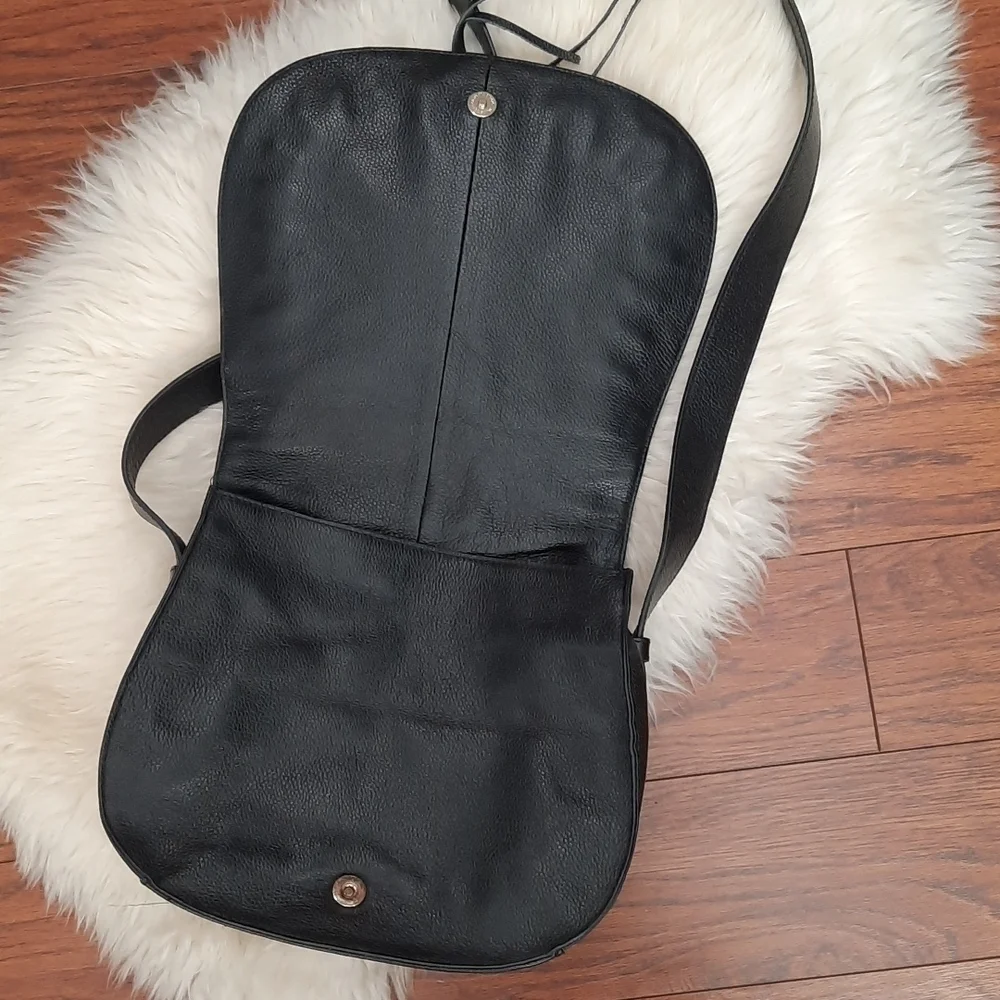 Violetta Pebble Leather Saddle Large Crossbody Shouder Bag - Picture 4 of 8